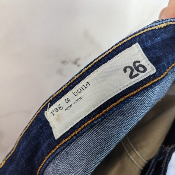 Rag & Bone Nina High Rise Skinny Jeans Marine Blue Dark Wash Denim - Picture 4 of 10